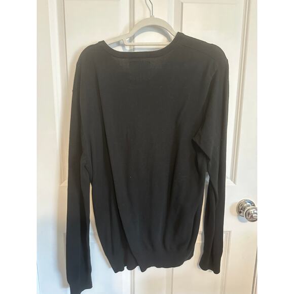 American Eagle Men's L/S Black V-Neck Sweater Large - Picture 2 of 2